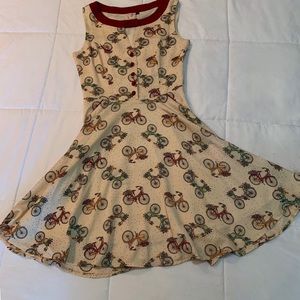 Retro bicycle print dress